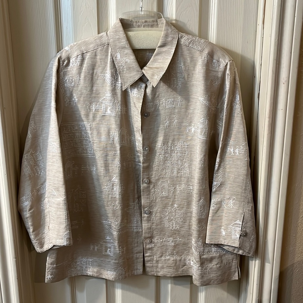 Chico’s Light Button Down Blouse Size 2 - image 1